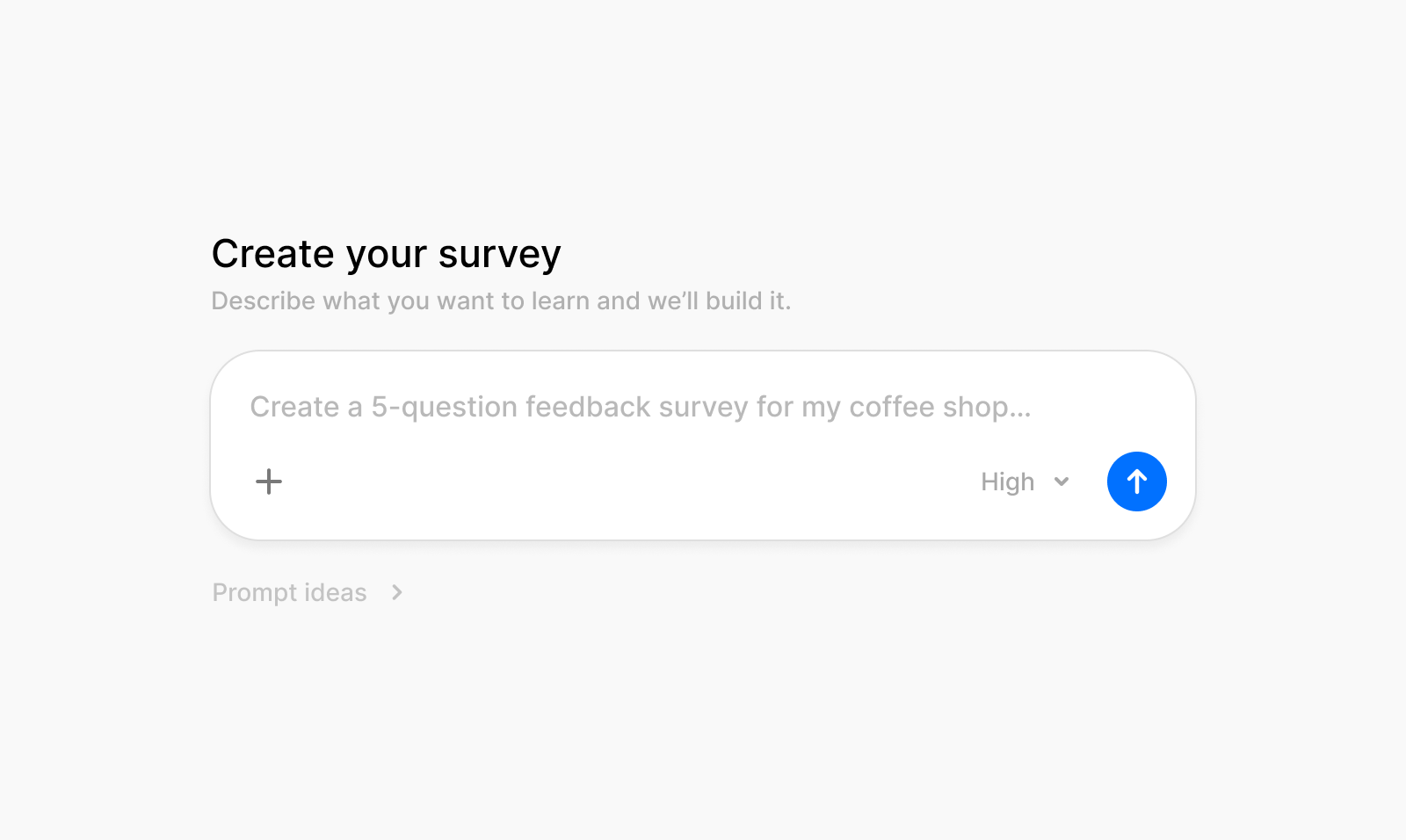 AI composer in the survey builder
