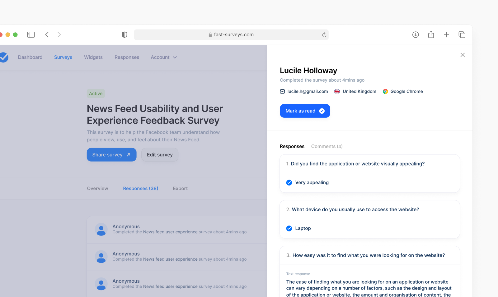 A clearer way to review responses