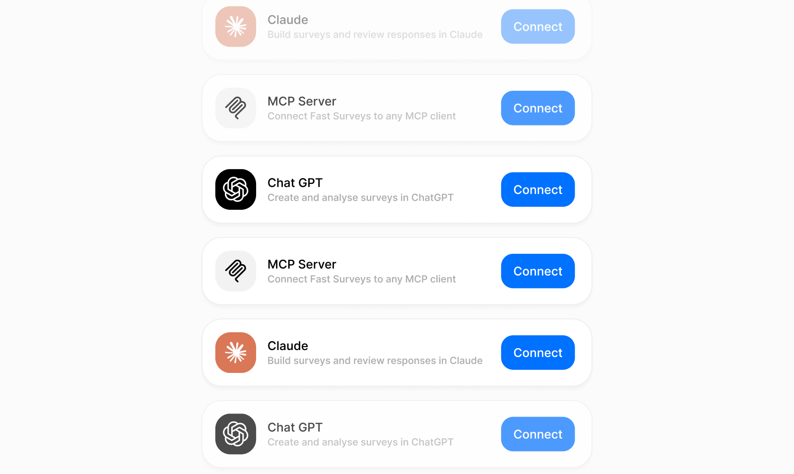 Connect Fast Surveys to AI assistants with MCP